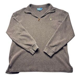 Vintage Polo Ralph Lauren 1/4 Zip Pullover Sweater Mens L Tall Brown Golf Preppy